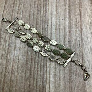 Lucky Brand Gold Tone Hammered Multi Strand Bracelet